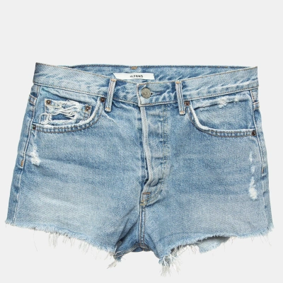 Pre-owned Grlfrnd Blue Distressed Denim Shorts S