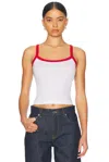 Grlfrnd Cami Top In White & Vintage Red