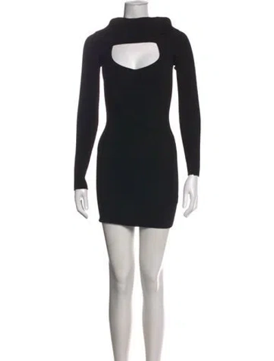 Pre-owned Grlfrnd Cowl Neck Mini Dress In Black