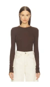 Grlfrnd Crew Neck Extra Long Sleeve Tee In Brown