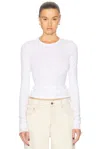 Grlfrnd Crew Neck Extra Long Sleeve Tee In White