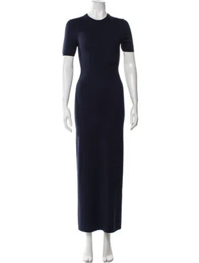 Pre-owned Grlfrnd Crew Neck Long Dress In Blue
