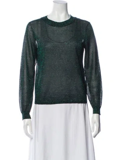 Pre-owned Grlfrnd Crew Neck Long Sleeve Top In Green