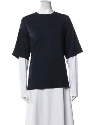 Pre-owned Grlfrnd Crew Neck Long Sleeve T-shirt In Blue
