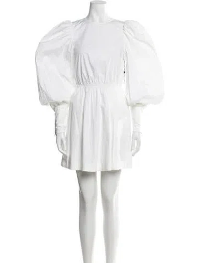 Pre-owned Grlfrnd Crew Neck Mini Dress In White