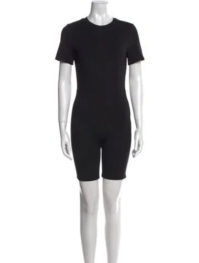 Pre-owned Grlfrnd Crew Neck Romper In Black