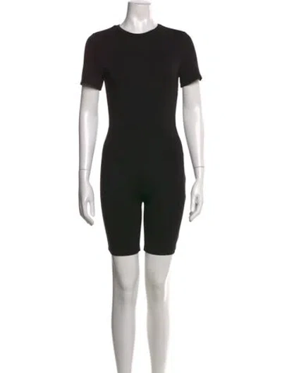 Pre-owned Grlfrnd Crew Neck Romper In Black