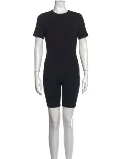 Pre-owned Grlfrnd Crew Neck Romper In Black