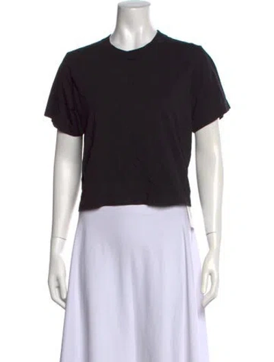 Pre-owned Grlfrnd Crew Neck Short Sleeve Crop Top In Black