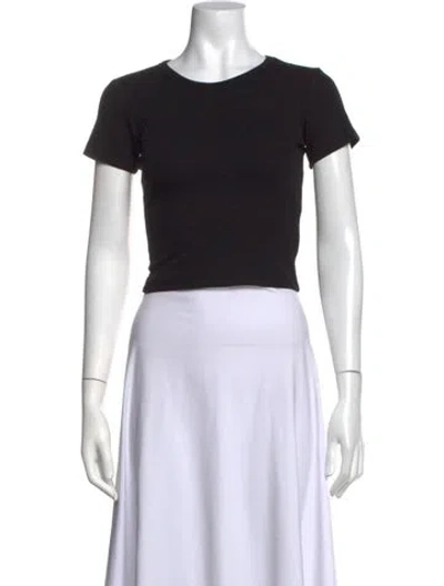 Pre-owned Grlfrnd Crew Neck Short Sleeve Crop Top In Black