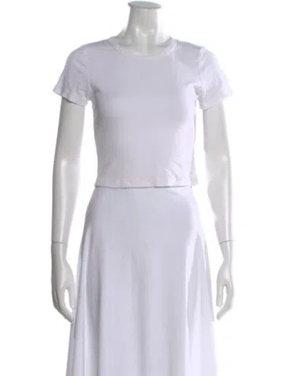 Pre-owned Grlfrnd Crew Neck Short Sleeve Crop Top In White