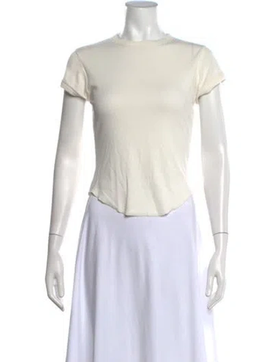 Pre-owned Grlfrnd Crew Neck Short Sleeve T-shirt In White