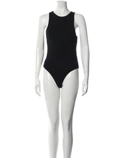 Pre-owned Grlfrnd Crew Neck Sleeveless Bodysuit In Black