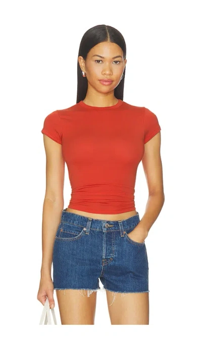 Grlfrnd Crew Neck Slim Fit Tee In Chili Pepper