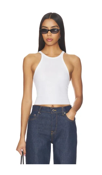 Grlfrnd Cropped Racer Tank In White