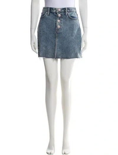 Pre-owned Grlfrnd Crystal Embellishments Mini Skirt In Multi