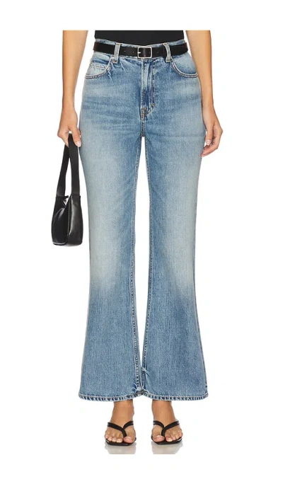 Grlfrnd Danie Mid Rise Chill Boot Short Inseam In Blue