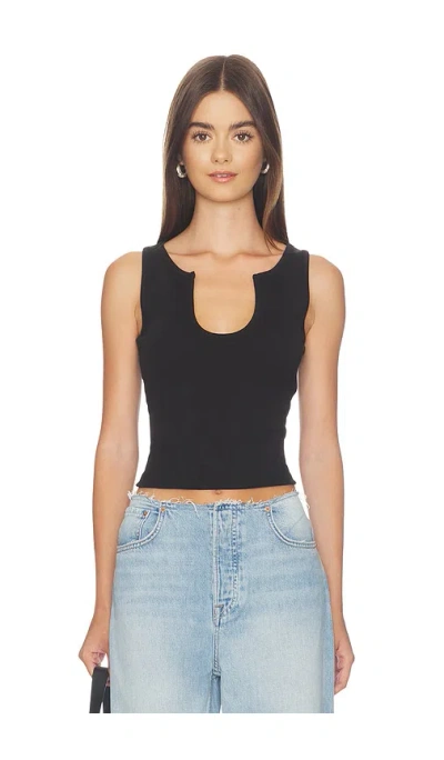 Grlfrnd Deep U-neck Tank In Black
