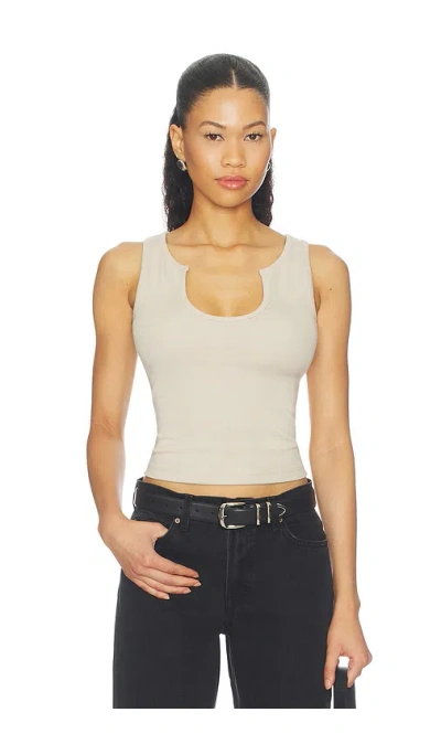 Grlfrnd Deep U-neck Tank In Neutral
