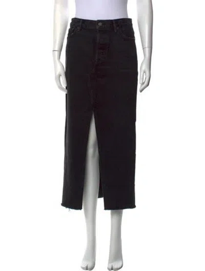 Pre-owned Grlfrnd Distressed Accents Long Skirt In Black