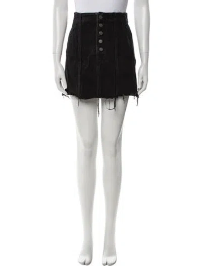 Pre-owned Grlfrnd Distressed Accents Mini Skirt In Black
