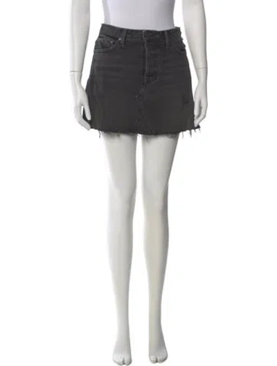 Pre-owned Grlfrnd Distressed Accents Mini Skirt In Black