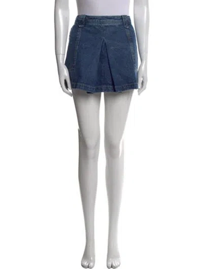 Pre-owned Grlfrnd Distressed Accents Mini Skirt In Blue