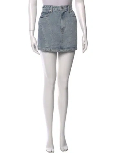 Pre-owned Grlfrnd Distressed Accents Mini Skirt In Blue