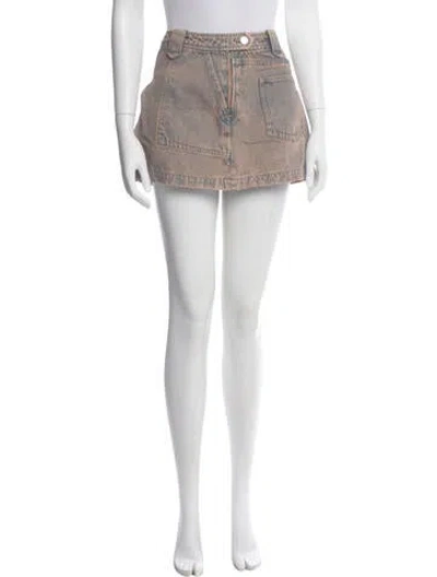 Pre-owned Grlfrnd Distressed Accents Mini Skirt In Blue