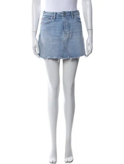 Pre-owned Grlfrnd Distressed Accents Mini Skirt In Blue