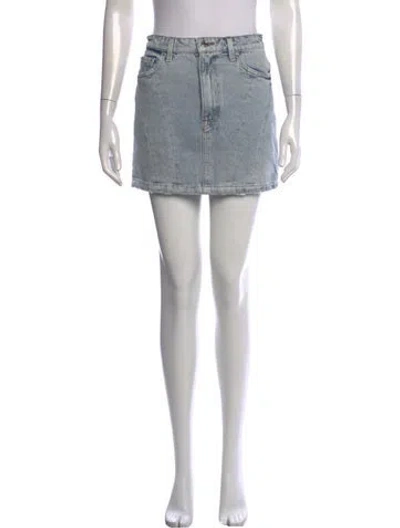 Pre-owned Grlfrnd Distressed Accents Mini Skirt In Blue
