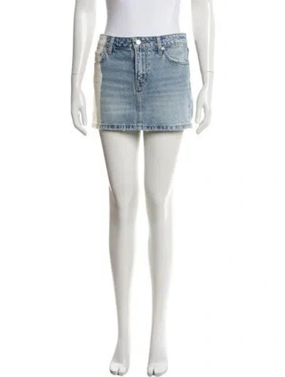 Pre-owned Grlfrnd Distressed Accents Mini Skirt In Blue