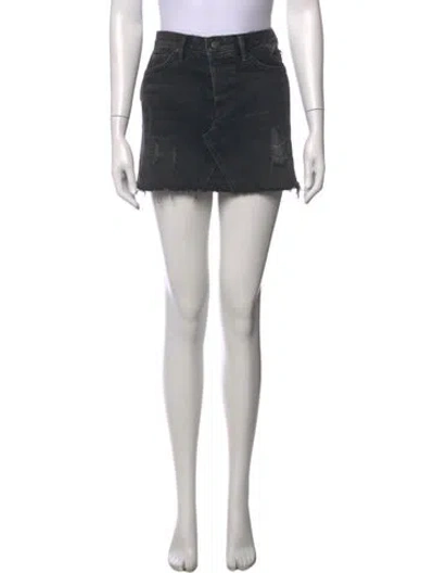 Pre-owned Grlfrnd Distressed Accents Mini Skirt In Grey