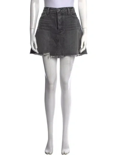 Pre-owned Grlfrnd Distressed Accents Mini Skirt In Grey