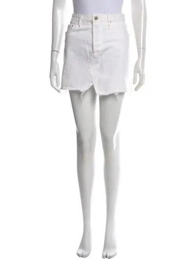 Pre-owned Grlfrnd Distressed Accents Mini Skirt In White