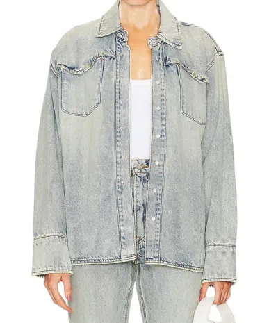 Grlfrnd Emerson Western Shirt Jacket In Tupelo Tint In Blue