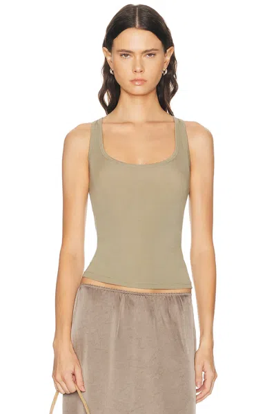 Grlfrnd Essential Racerback Tank In Light Olive