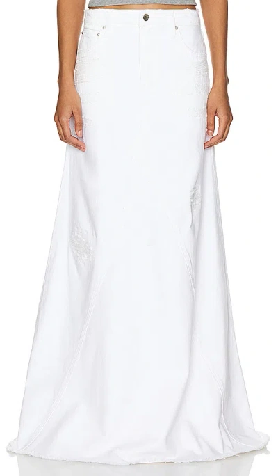 Grlfrnd Fiona Godet Maxi Skirt In White Rip