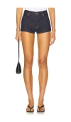 Grlfrnd Florence Low Rise Mini Short In Blue