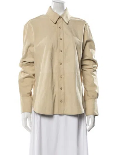 Pre-owned Grlfrnd Goat Leather Jacket In Neutrals