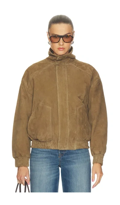 Grlfrnd Gracio Bomber Jacket In Brown