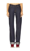 Grlfrnd Graham Low Rise Straight Cuffed In Blue