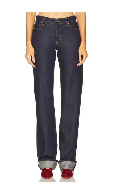 Grlfrnd Graham Low Rise Straight Cuffed In Blue
