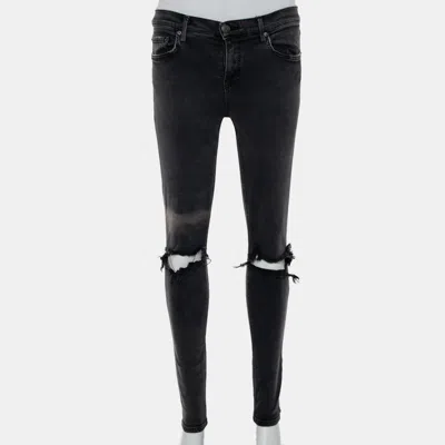 Grlfrnd Grey Denim Skinny Candice Jeans In Black