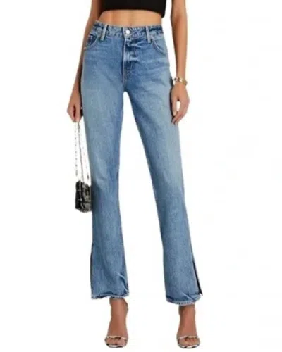 Grlfrnd Hailey Low Rise Slim Boot In Melrose In Blue