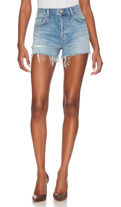 Grlfrnd Hayden Low Rise Boyfriend Short In Blue