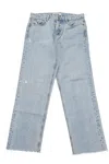 Grlfrnd Helena Frayed High Rise Jeans In Blue Denim In Blue