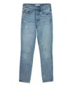 Grlfrnd High-rise Straight Leg Jeans In Blue Cotton In Blue