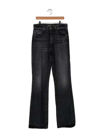 Pre-owned Grlfrnd High-rise Flared Jeans In Black