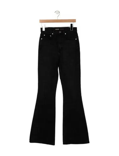 Pre-owned Grlfrnd High-rise Flared Jeans In Black